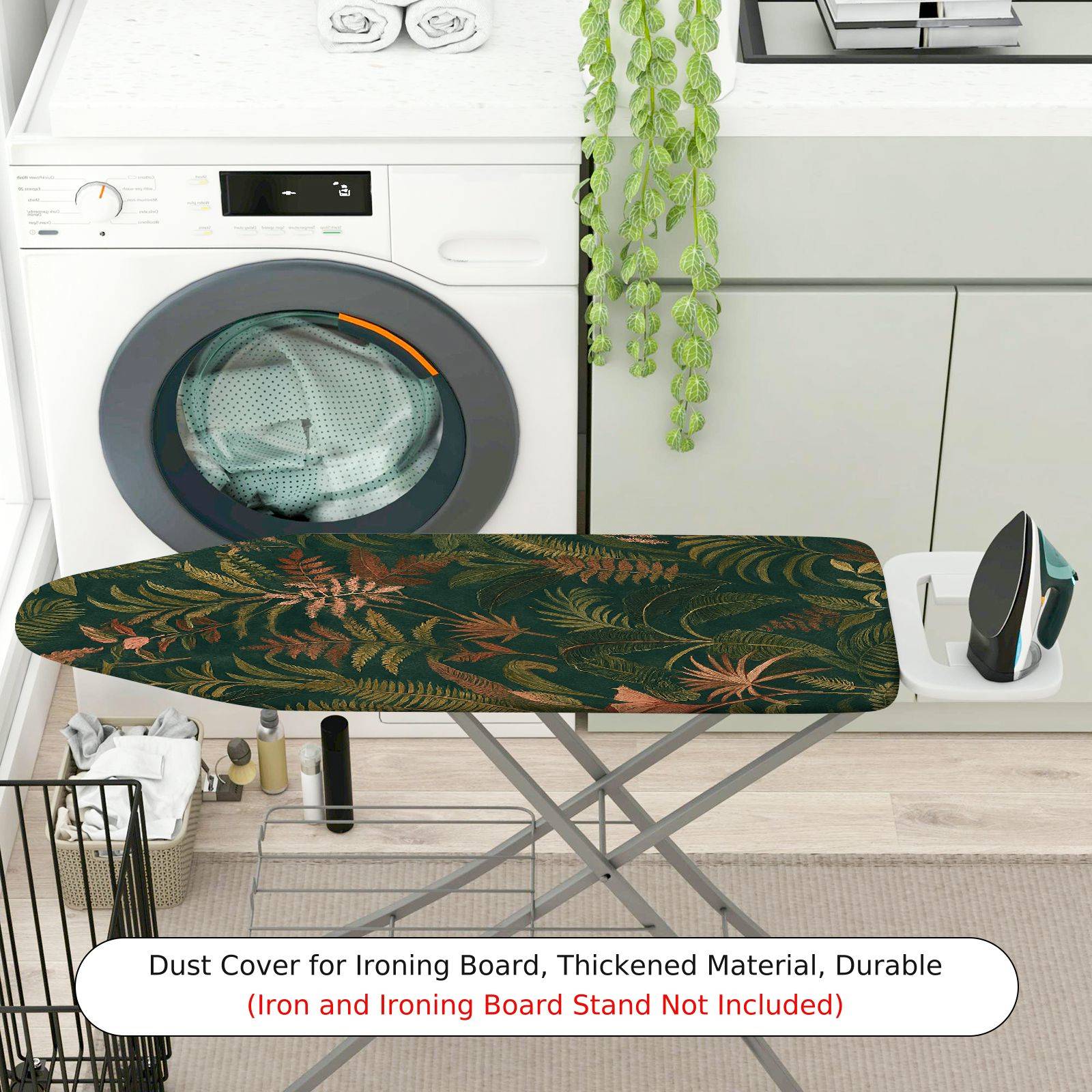 1-Piece Leaf Pattern Tropical Nature  Ironing Board Cover, Universal Size, Without Board