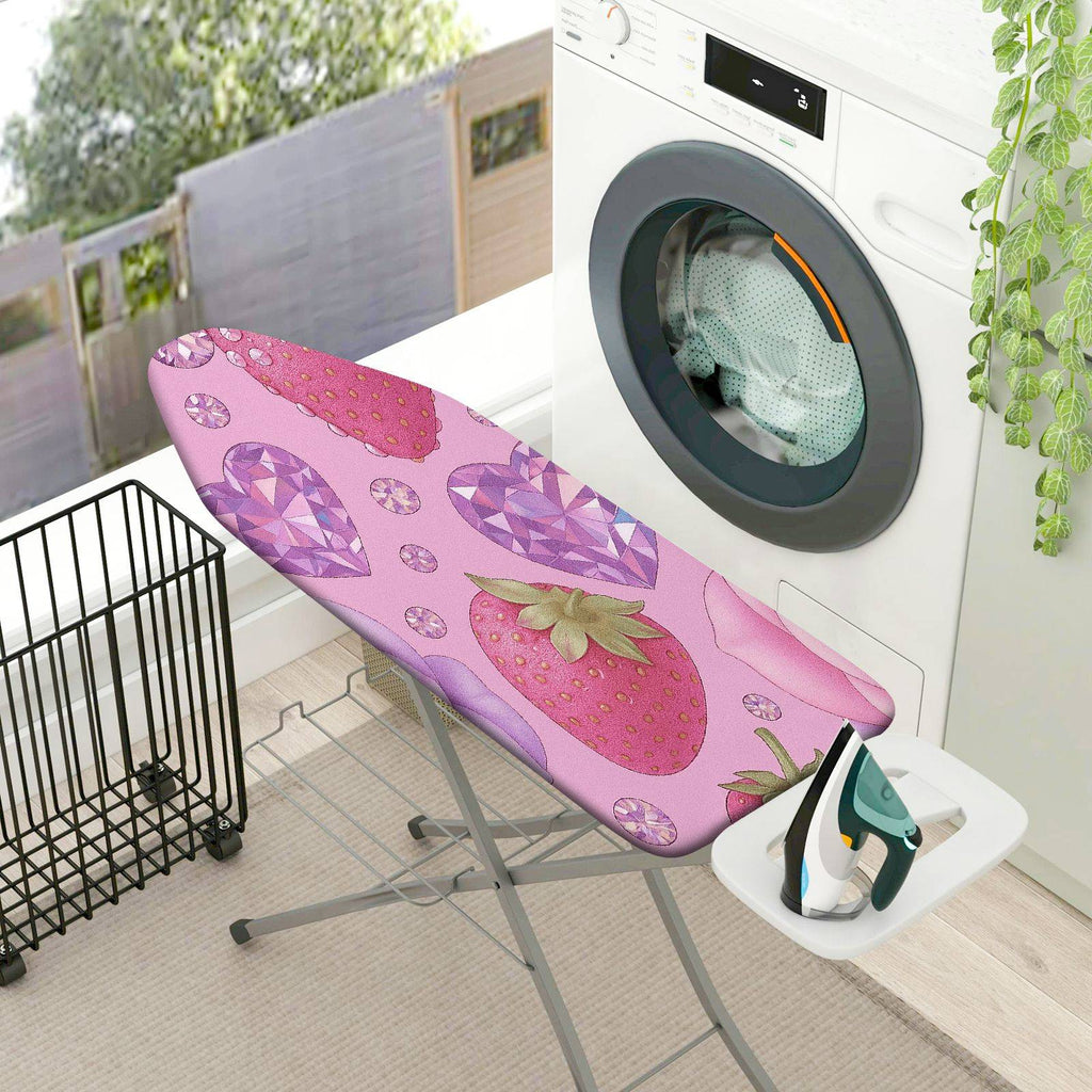 1-Piece Strawberry Diamond Rose  Ironing Board Cover, Universal Size, Without Board