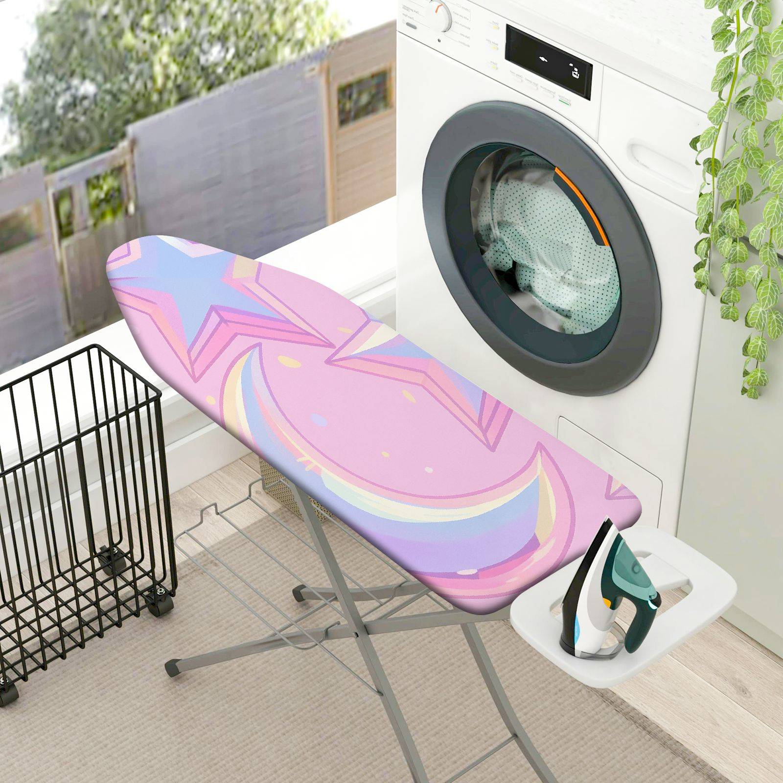 1-Piece Star Moon Pastel  Ironing Board Cover, Universal Size, Without Board