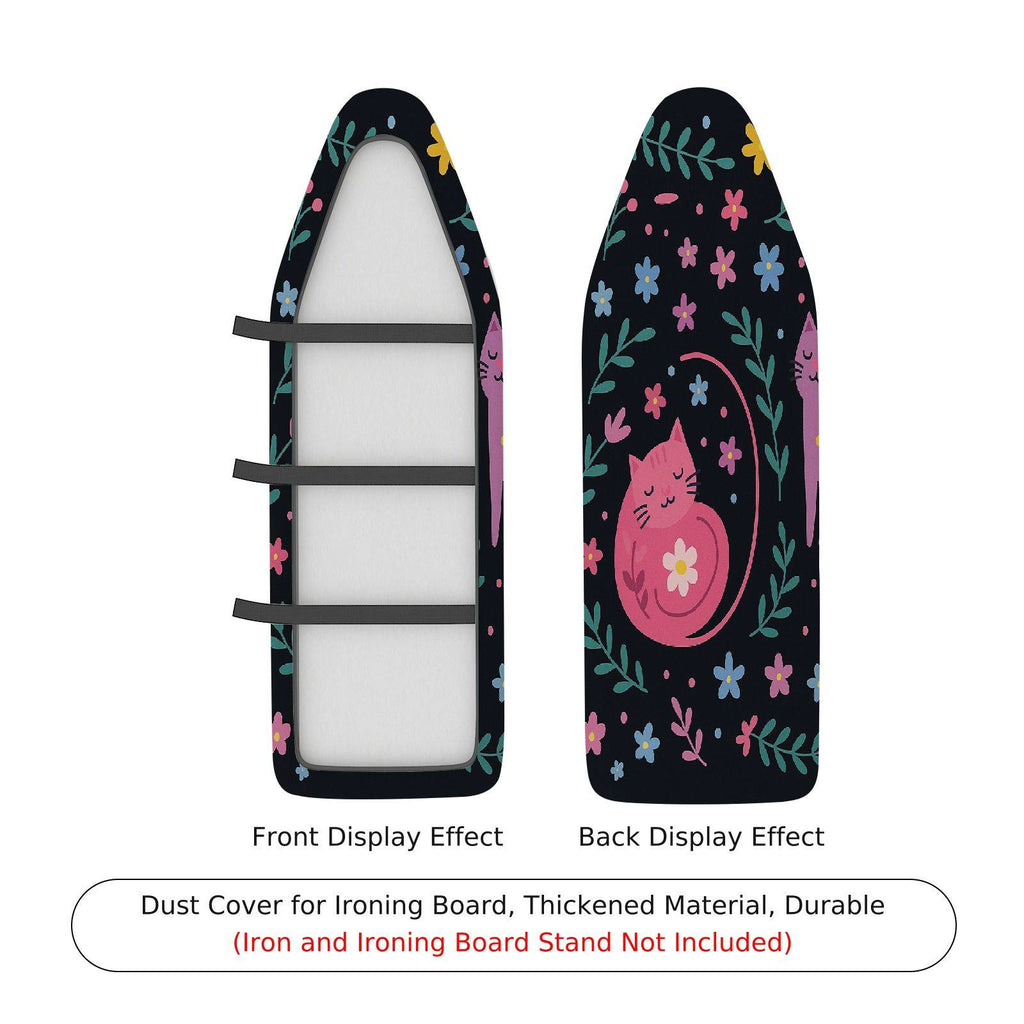 1-Piece Cat Floral Pattern  Ironing Board Cover, Universal Size, Without Board