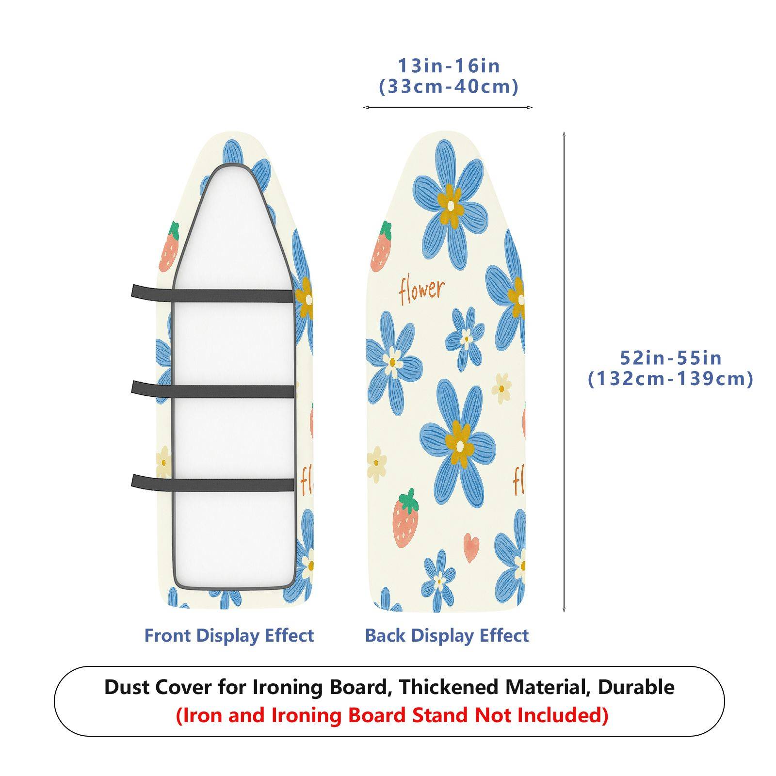 1-Piece Flower Strawberry Heart  Ironing Board Cover, Universal Size, Without Board