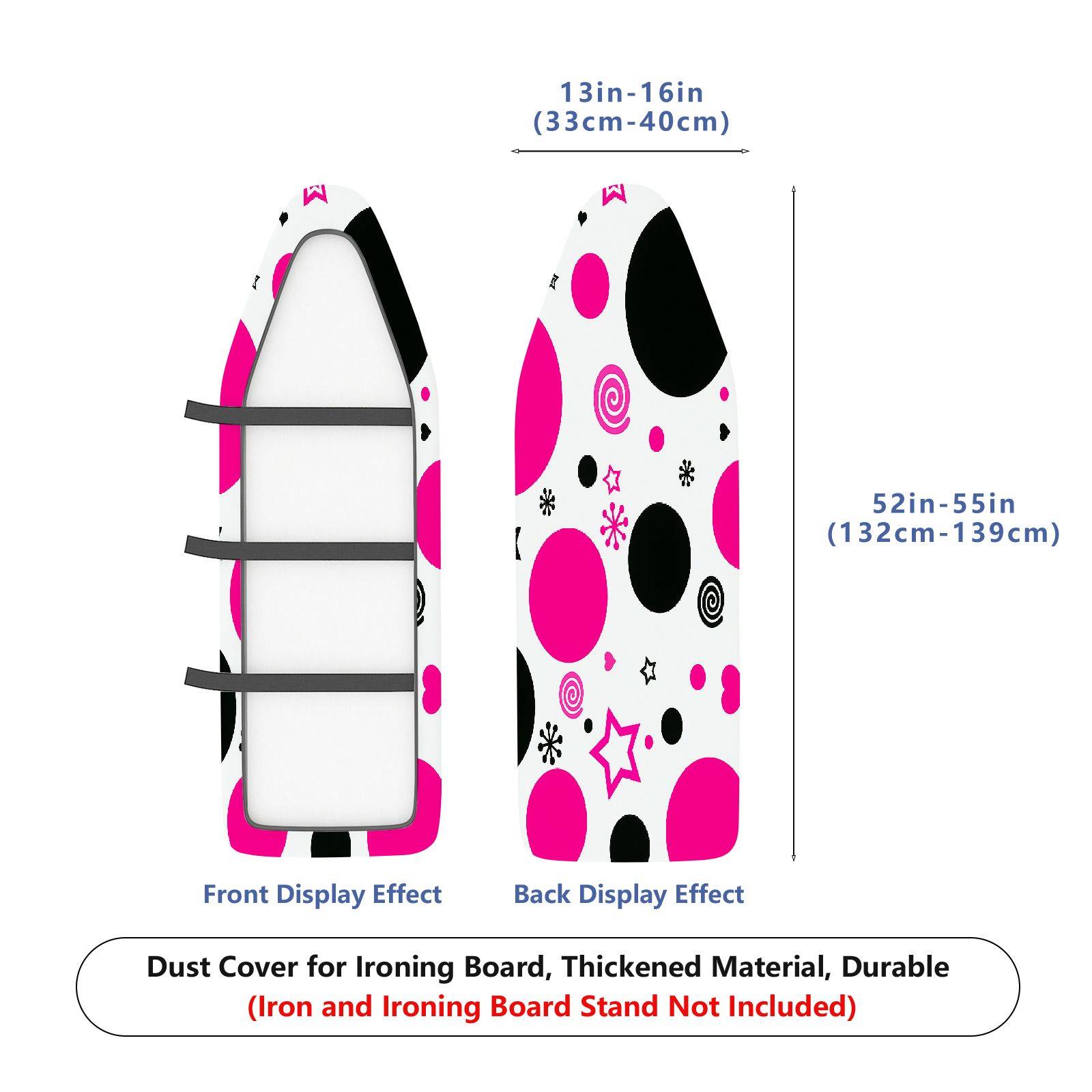 1-Piece Polka Dot Swirl Star  Ironing Board Cover, Universal Size, Without Board