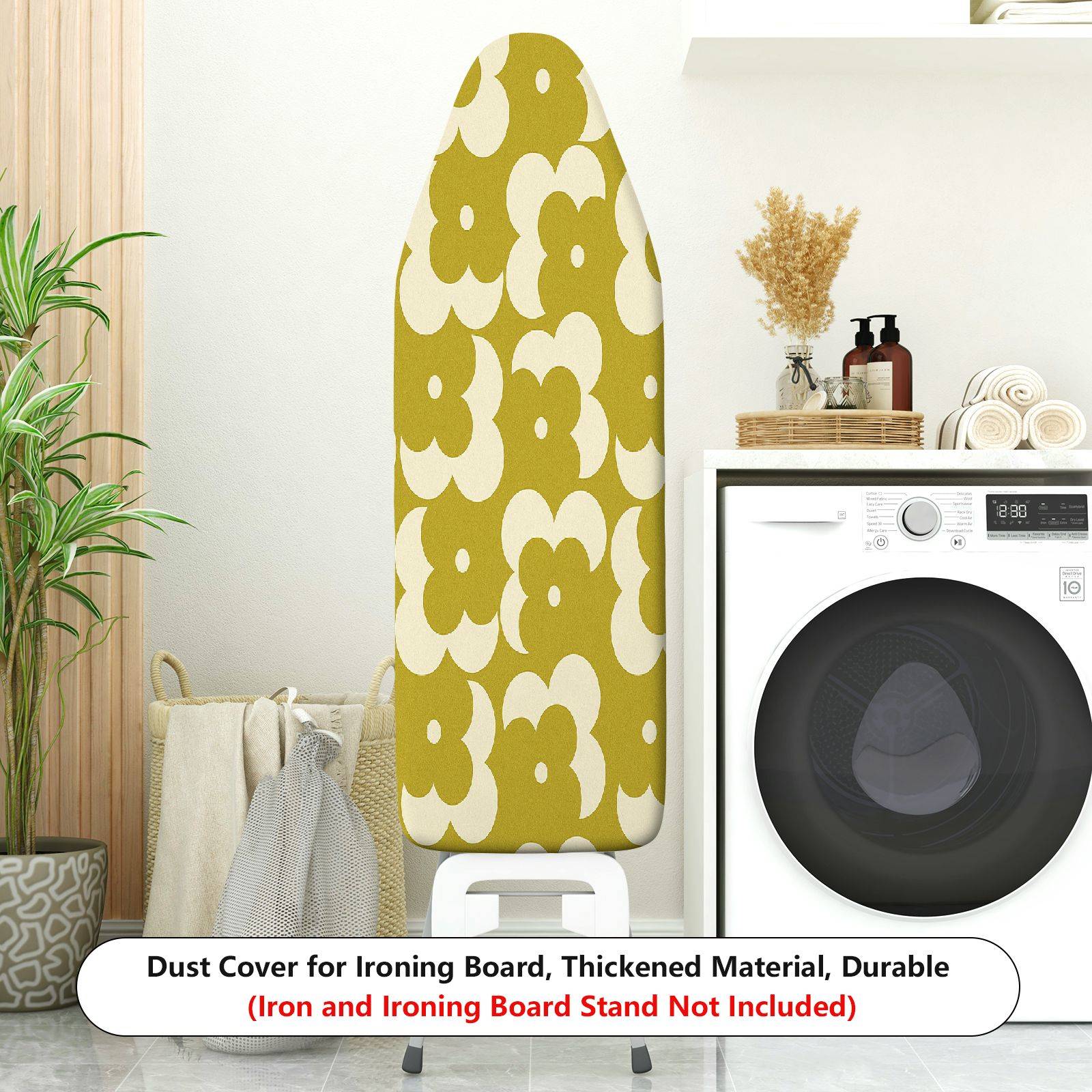 1-Piece Floral Green White Retro  Ironing Board Cover, Universal Size, Without Board