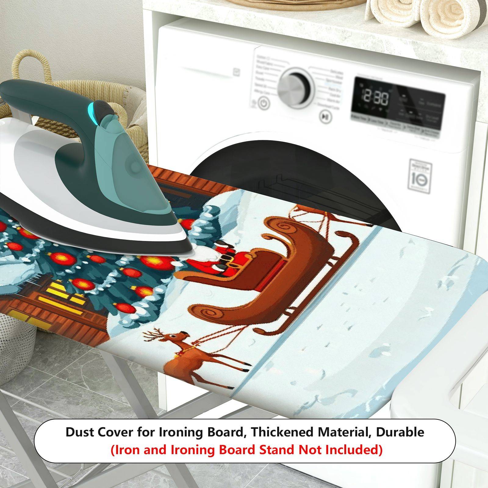 1-Piece Christmas Santa Moon  Ironing Board Cover, Universal Size, Without Board