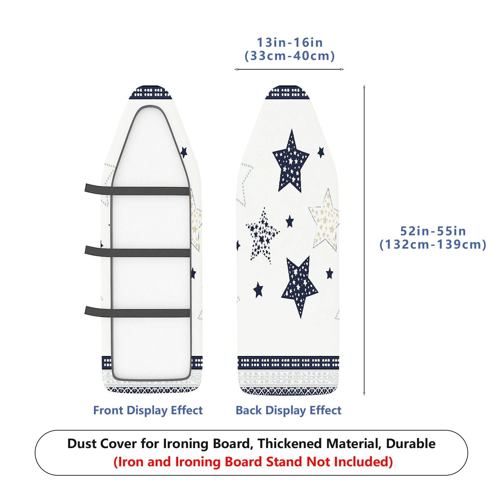 1-Piece Star Pattern Navy White  Ironing Board Cover, Universal Size, Without Board