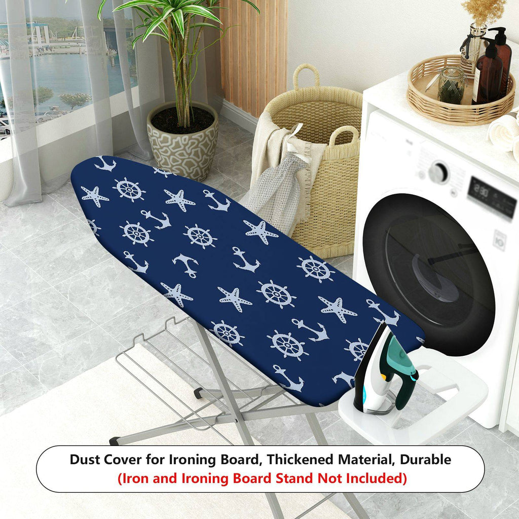 1-Piece Nautical Anchor Starfish Steering wheel  Ironing Board Cover, Universal Size, Without Board