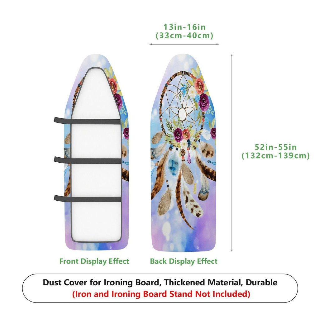 1-Piece Dreamcatcher Floral Feather  Ironing Board Cover, Universal Size, Without Board