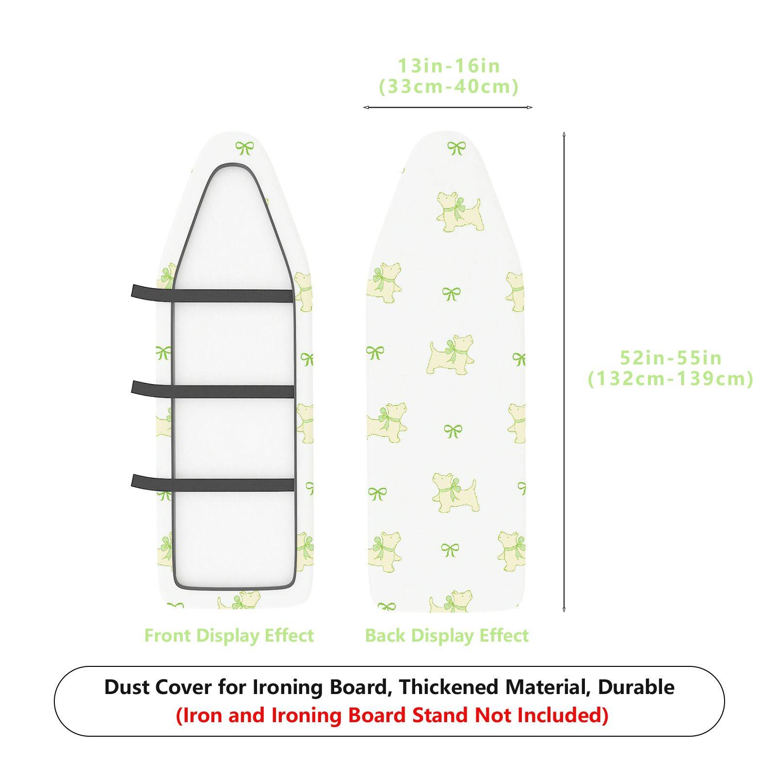 1-Piece Dog Bowknot Pattern Animal Theme  Ironing Board Cover, Universal Size, Without Board