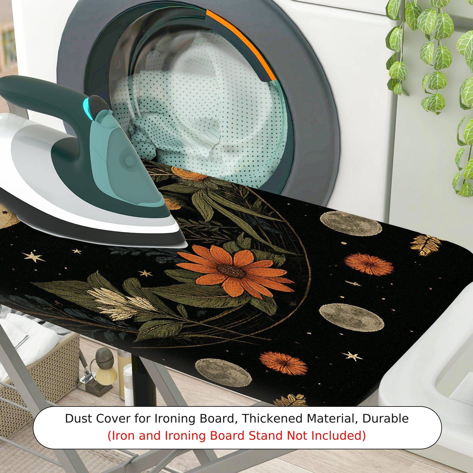 1-Piece floral moon star  Ironing Board Cover, Universal Size, Without Board