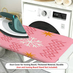 1-Piece Snowflake Star Pattern Pink  Ironing Board Cover, Universal Size, Without Board
