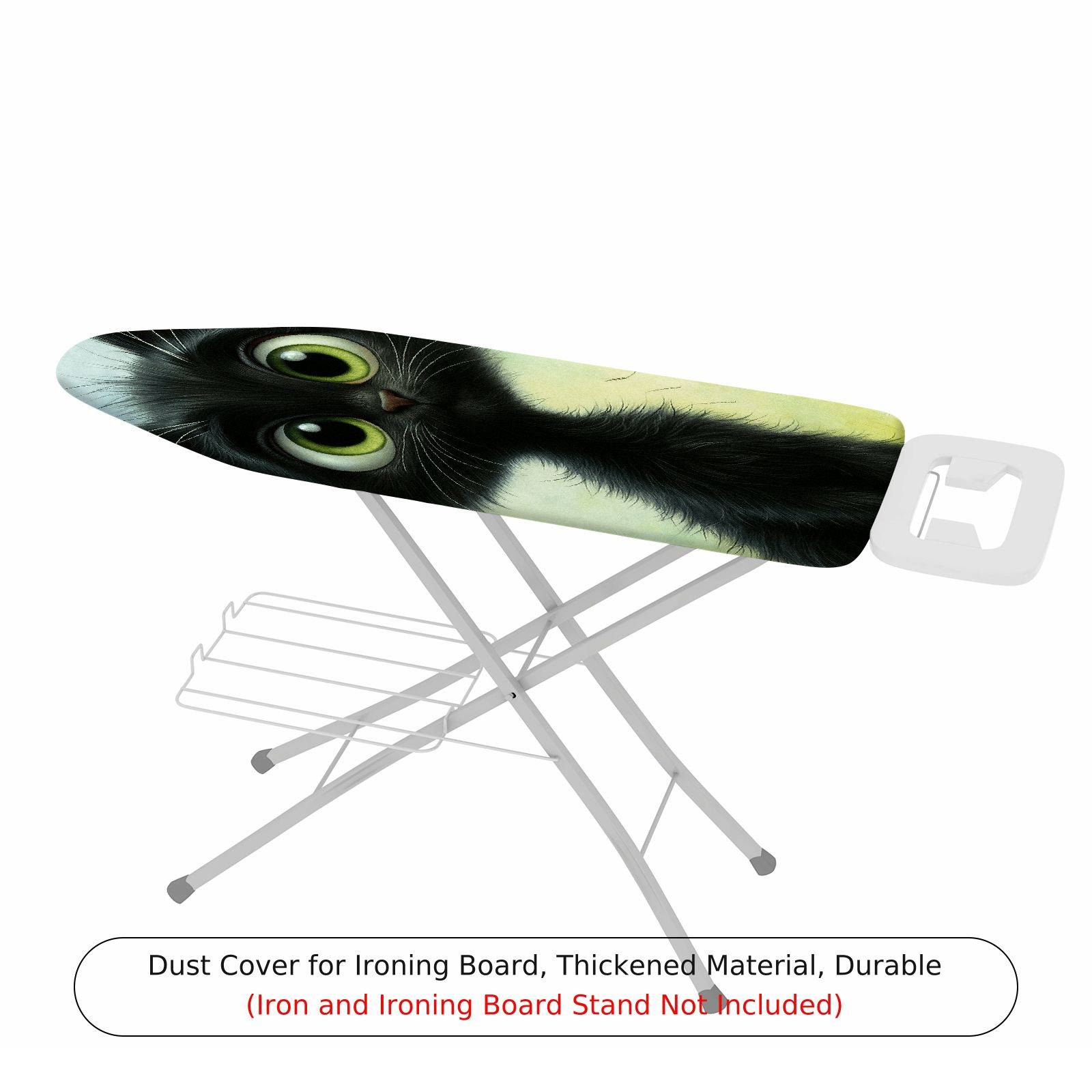 1-Piece Black Cat Green Eyes Cute  Ironing Board Cover, Universal Size, Without Board