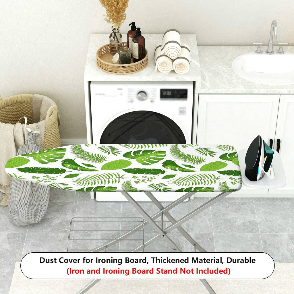 1-Piece Green Tropical Leaves Nature  Ironing Board Cover, Universal Size, Without Board
