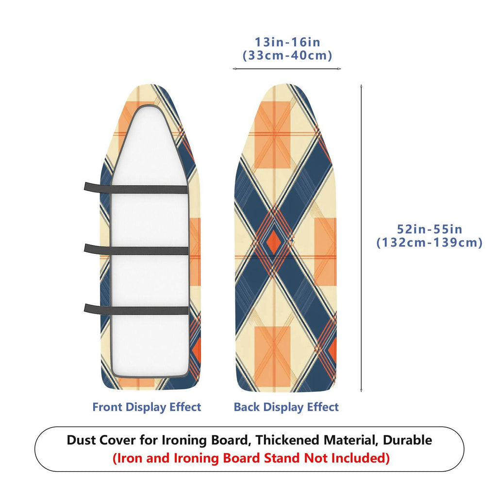 1-Piece Geometric Plaid Pattern Retro  Ironing Board Cover, Universal Size, Without Board