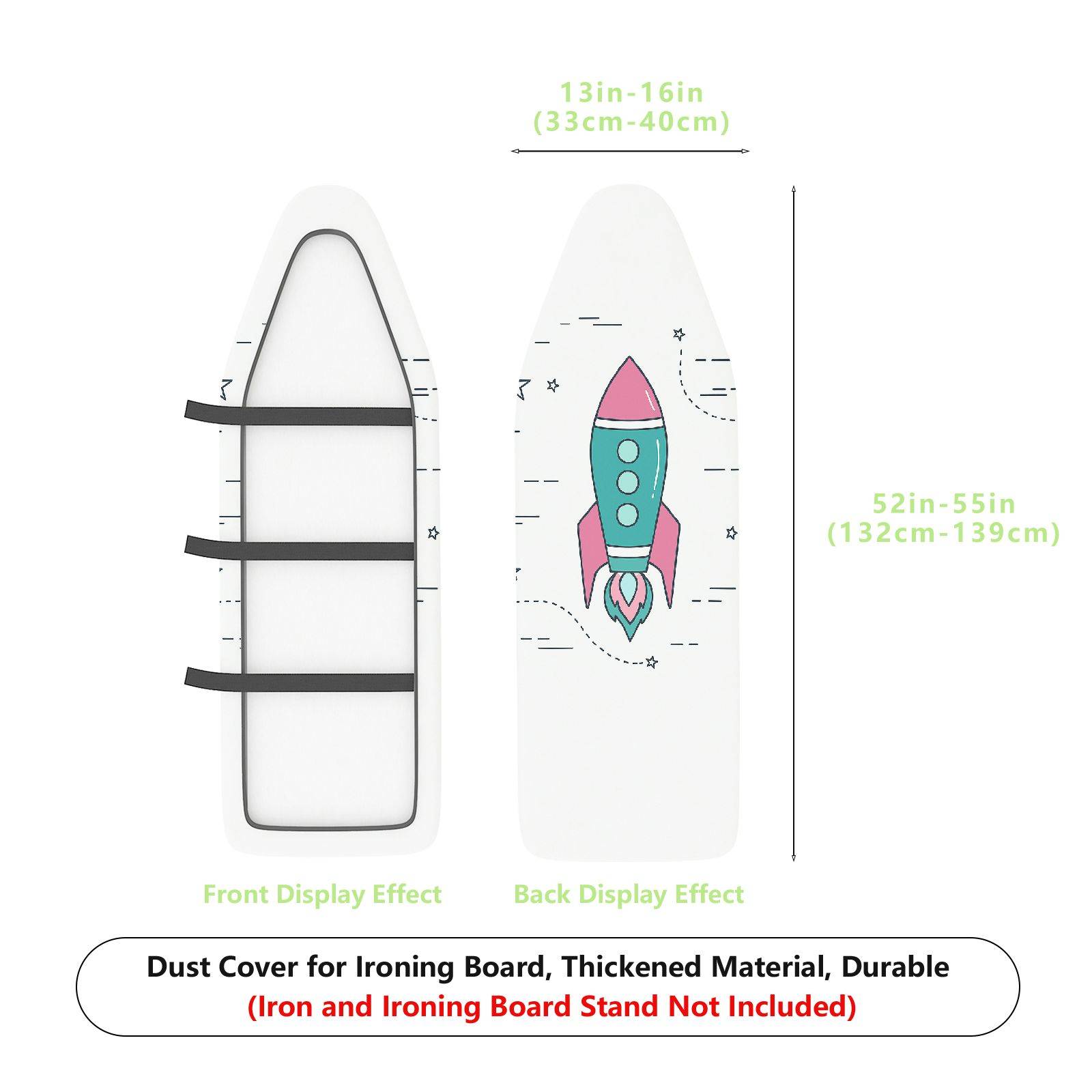 1-Piece Rocket Space Star  Ironing Board Cover, Universal Size, Without Board