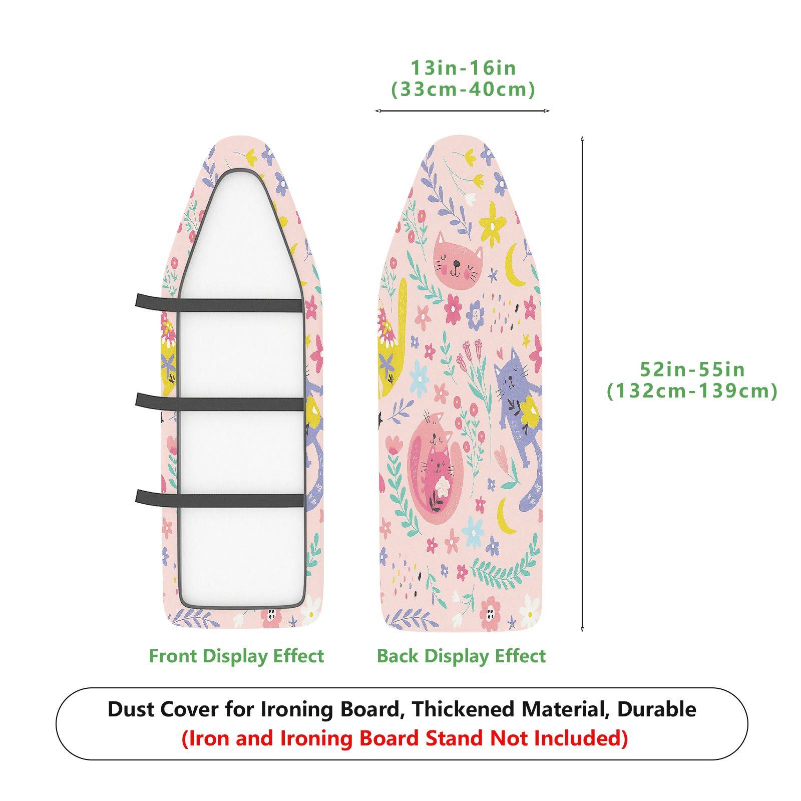 1-Piece Floral Cat  Ironing Board Cover, Universal Size, Without Board