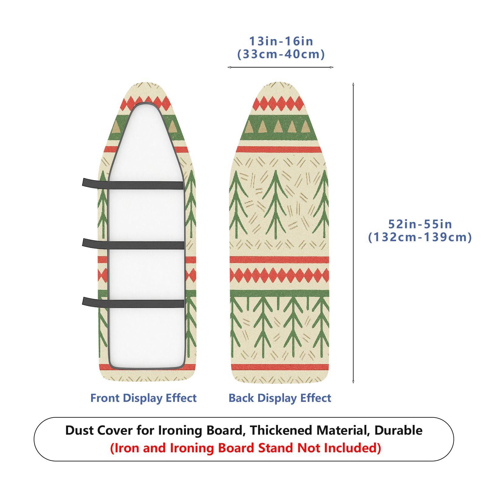 1-Piece Christmas Festive Geometric Tree  Ironing Board Cover, Universal Size, Without Board