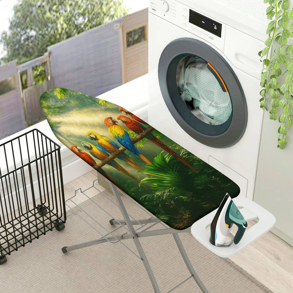 1-Piece Parrot Tropical Jungle  Ironing Board Cover, Universal Size, Without Board
