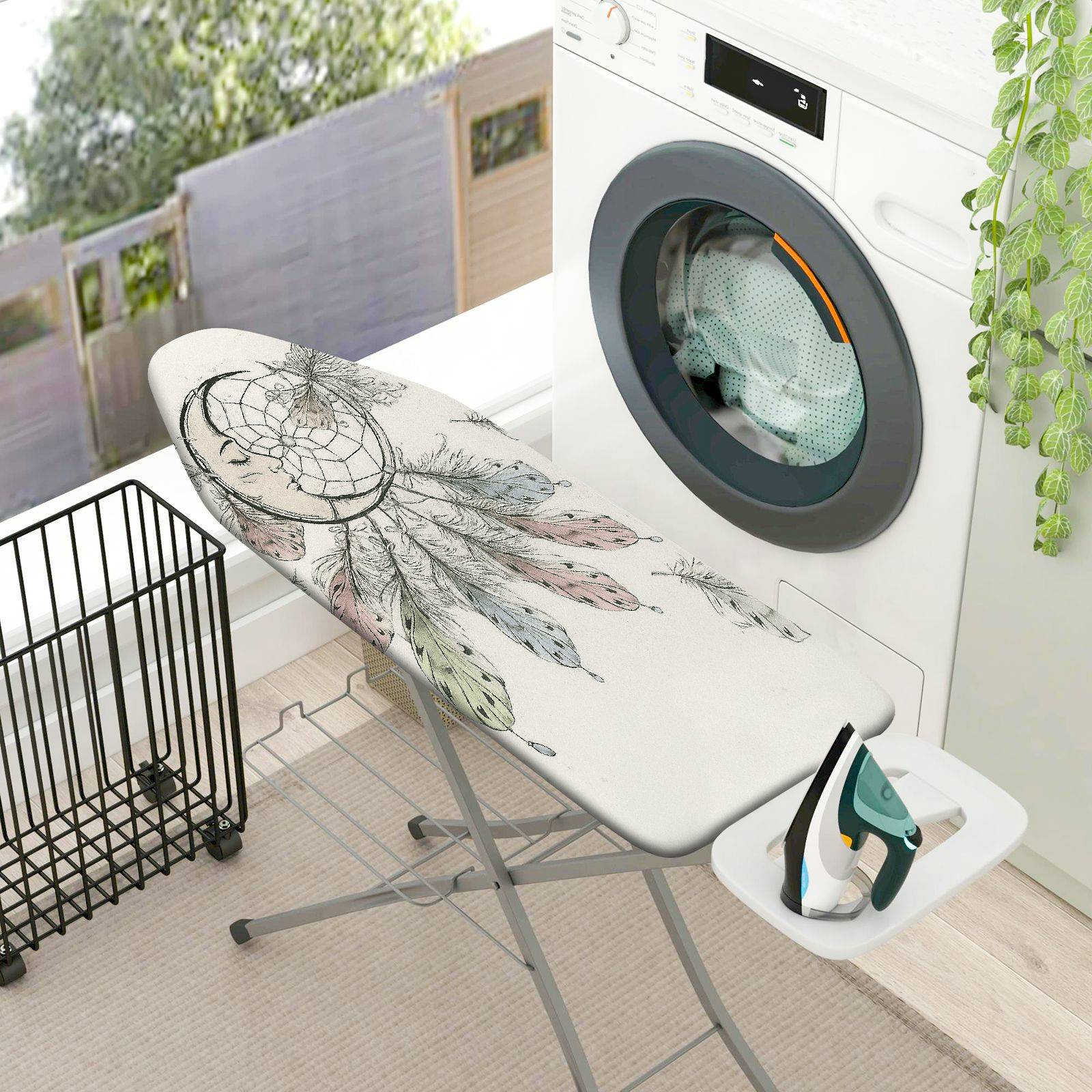 1-Piece Dreamcatcher Feather Bohemian  Ironing Board Cover, Universal Size, Without Board