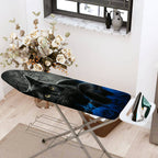 1-Piece Black Cat Halloween Blue Rose  Ironing Board Cover, Universal Size, Without Board