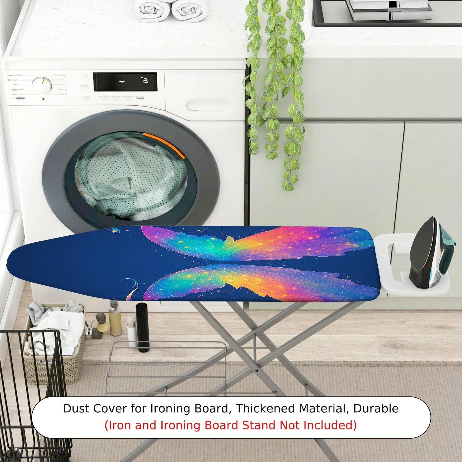 1-Piece Colorful Dragonfly Starry Sky Fantasy  Ironing Board Cover, Universal Size, Without Board