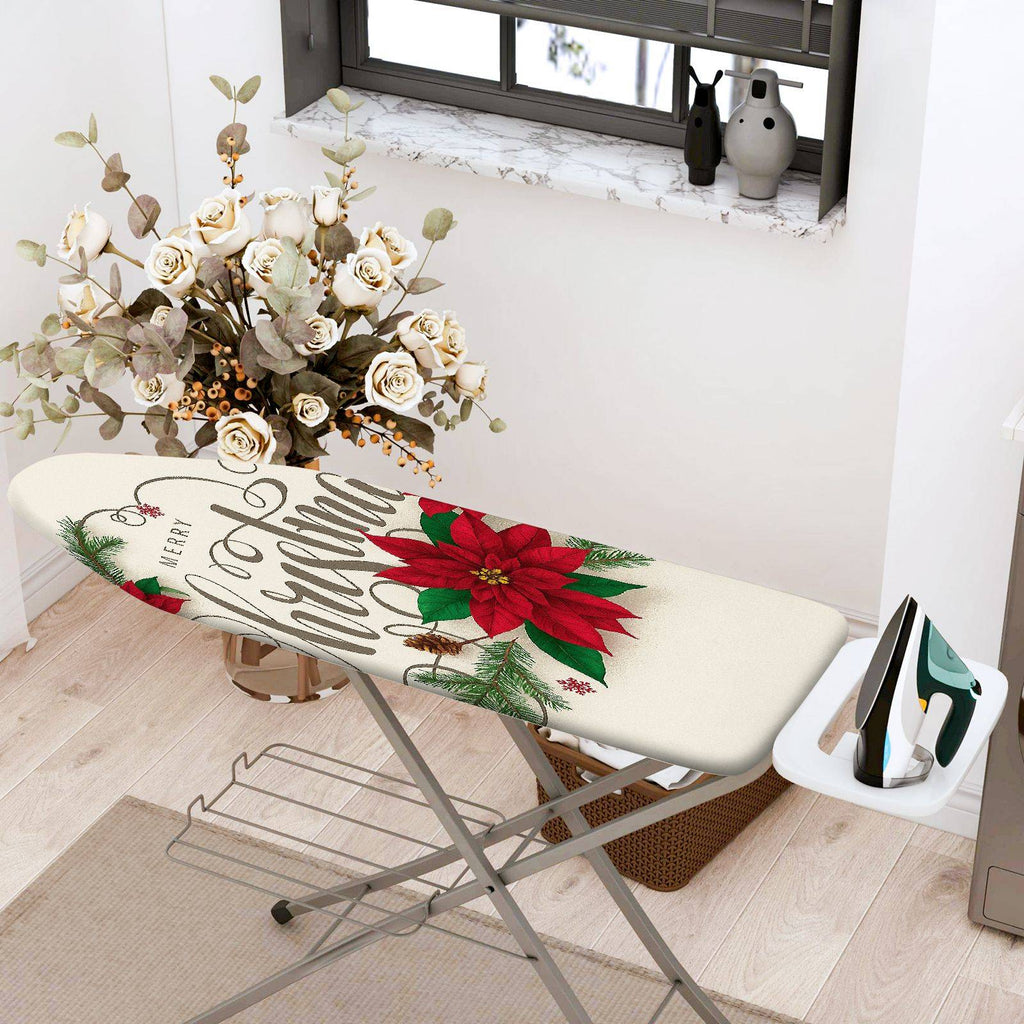 1-Piece Christmas Floral Red  Ironing Board Cover, Universal Size, Without Board