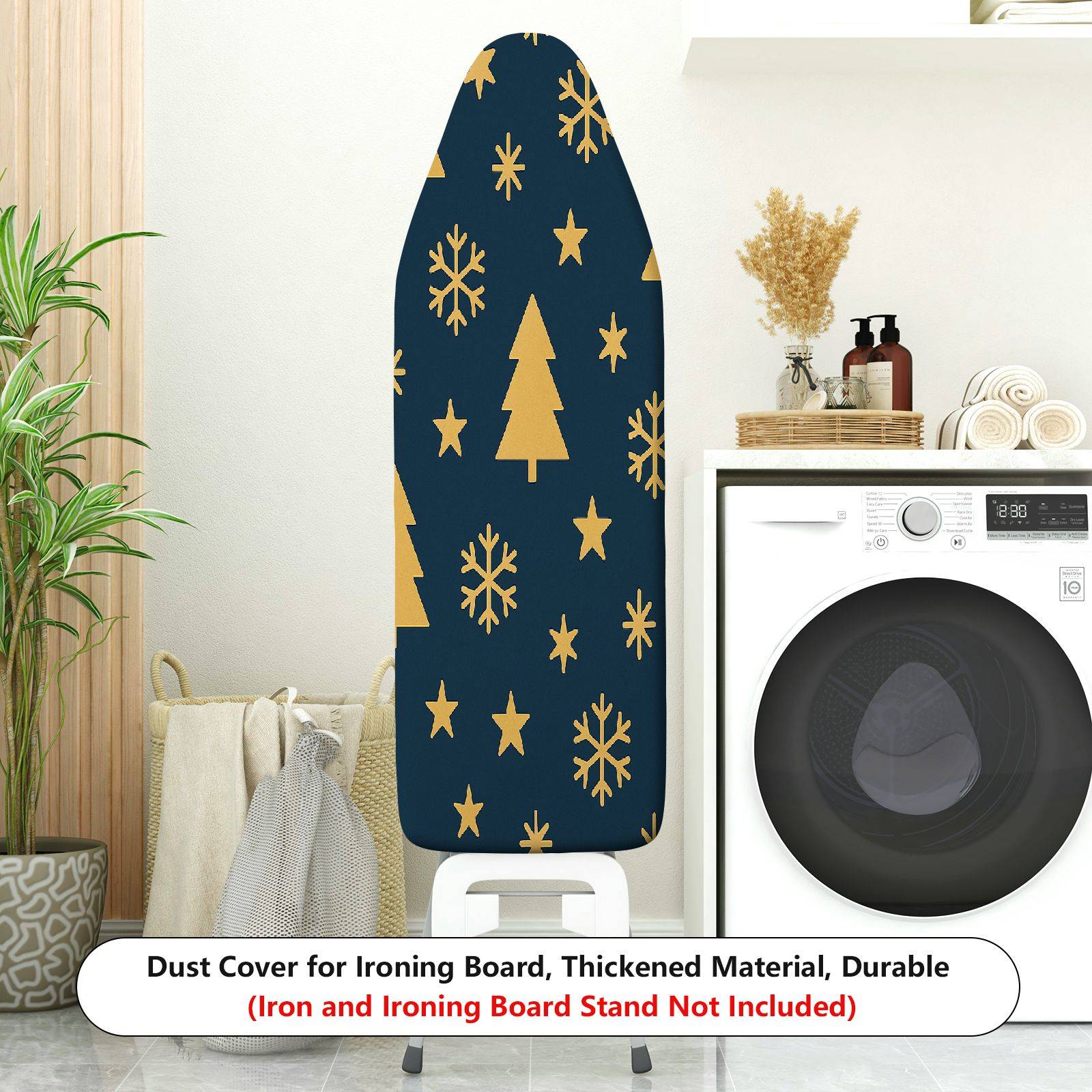 1-Piece Tree Snowflake Star  Ironing Board Cover, Universal Size, Without Board
