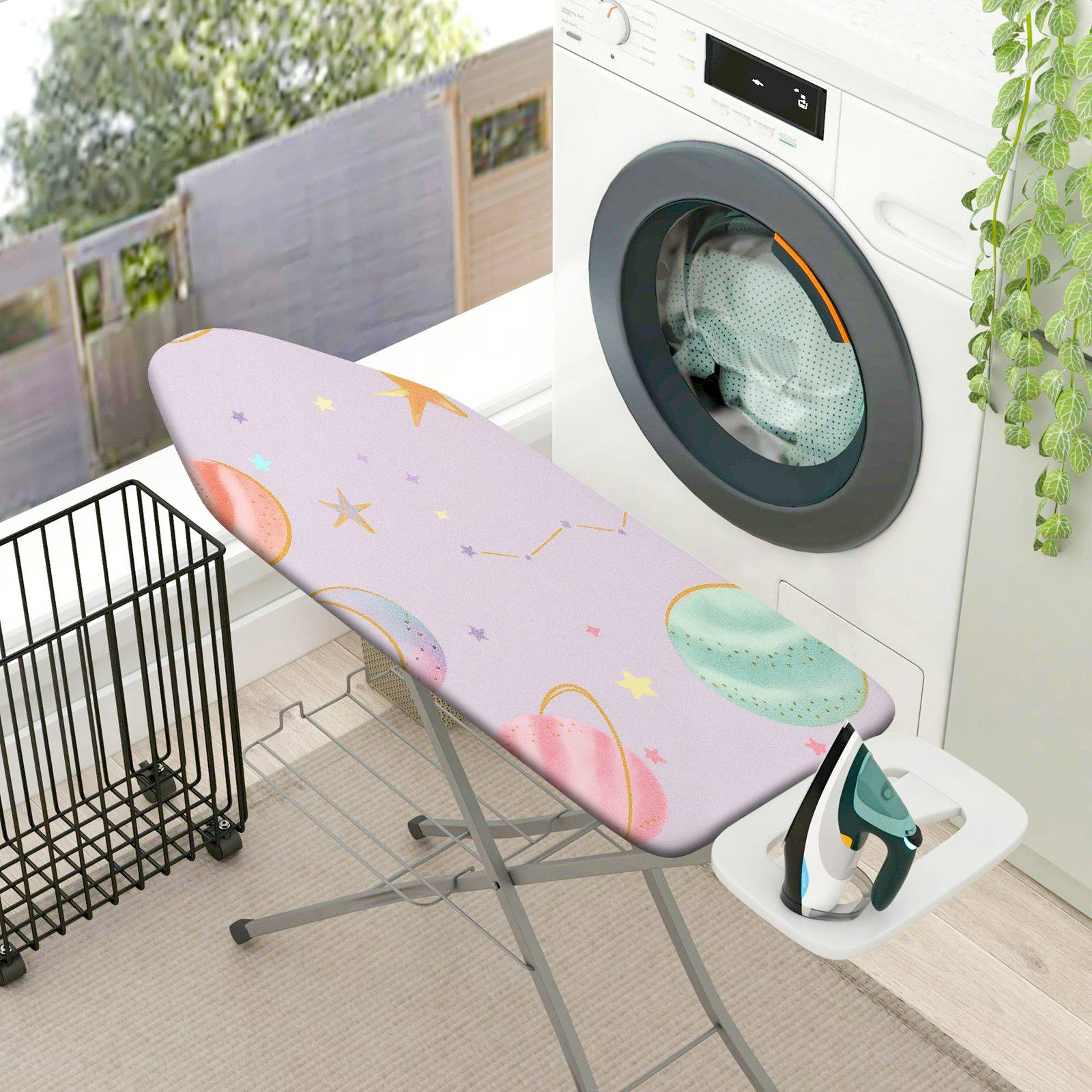 1-Piece Galaxy Star Moon  Ironing Board Cover, Universal Size, Without Board