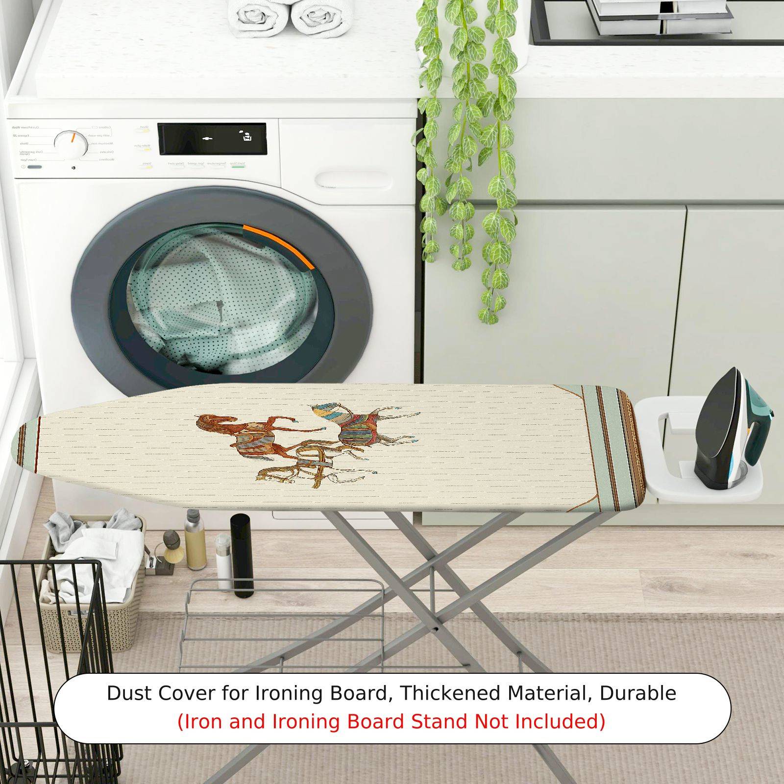 1-Piece Horse Vintage Striped  Ironing Board Cover, Universal Size, Without Board