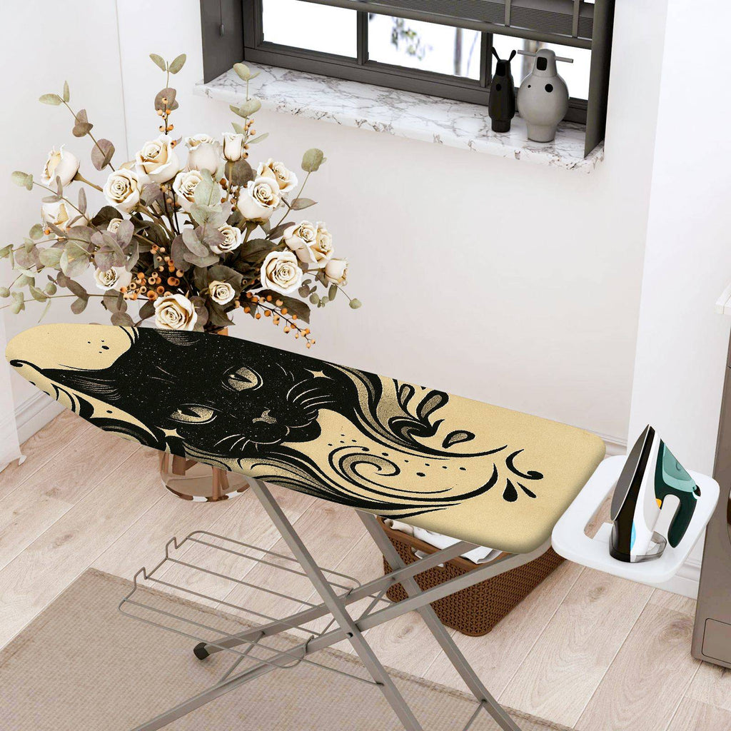 1-Piece Black Cat Abstract Artistic  Ironing Board Cover, Universal Size, Without Board