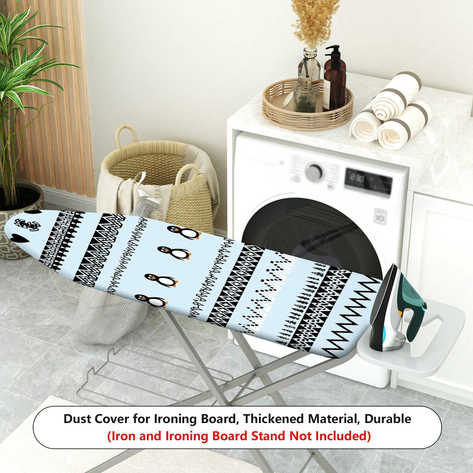 1-Piece Penguin Heart Tribal  Ironing Board Cover, Universal Size, Without Board
