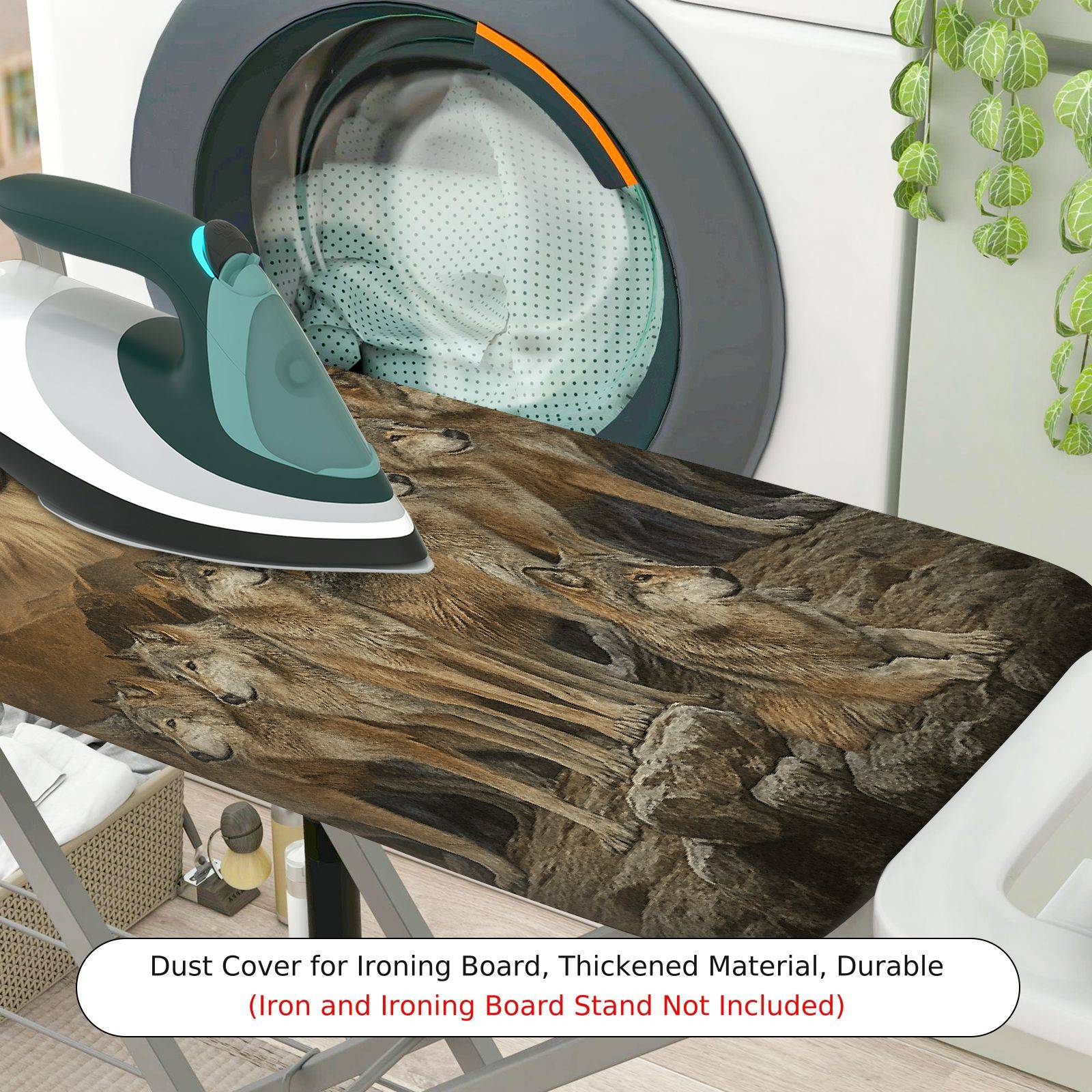 1-Piece Wolf Animal Nature  Ironing Board Cover, Universal Size, Without Board