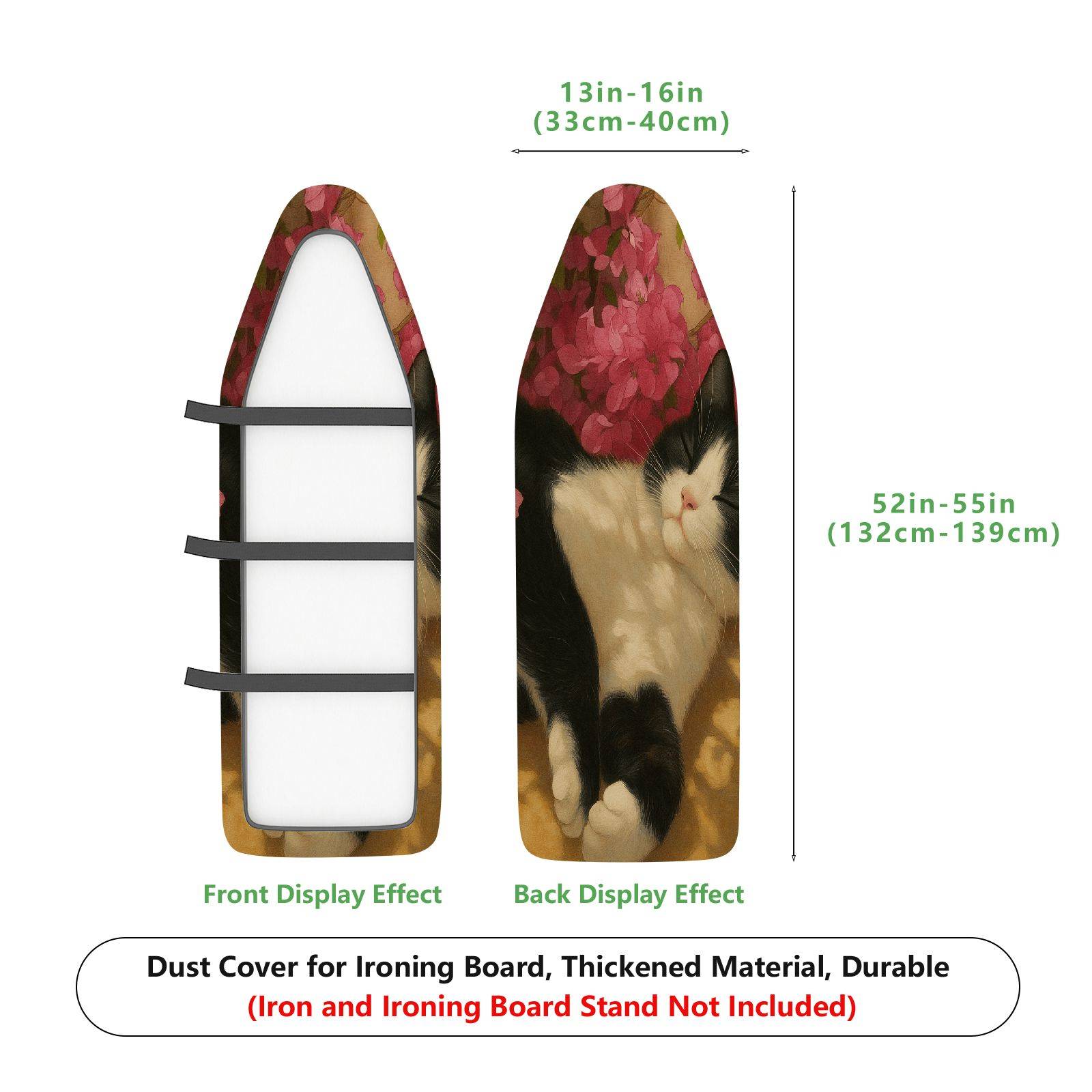 1-Piece Cat Flower Sleep  Ironing Board Cover, Universal Size, Without Board