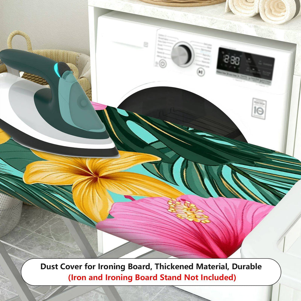 1-Piece Tropical Floral Leaf Deco  Ironing Board Cover, Universal Size, Without Board
