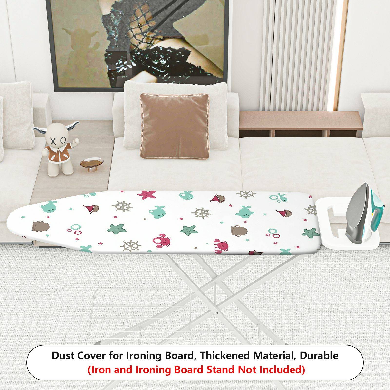 1-Piece Nautical Sea Creatures Starfish  Ironing Board Cover, Universal Size, Without Board