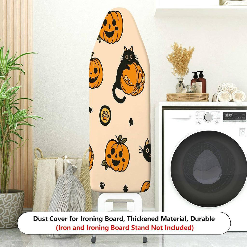 1-Piece Halloween Cat Pumpkin  Ironing Board Cover, Universal Size, Without Board