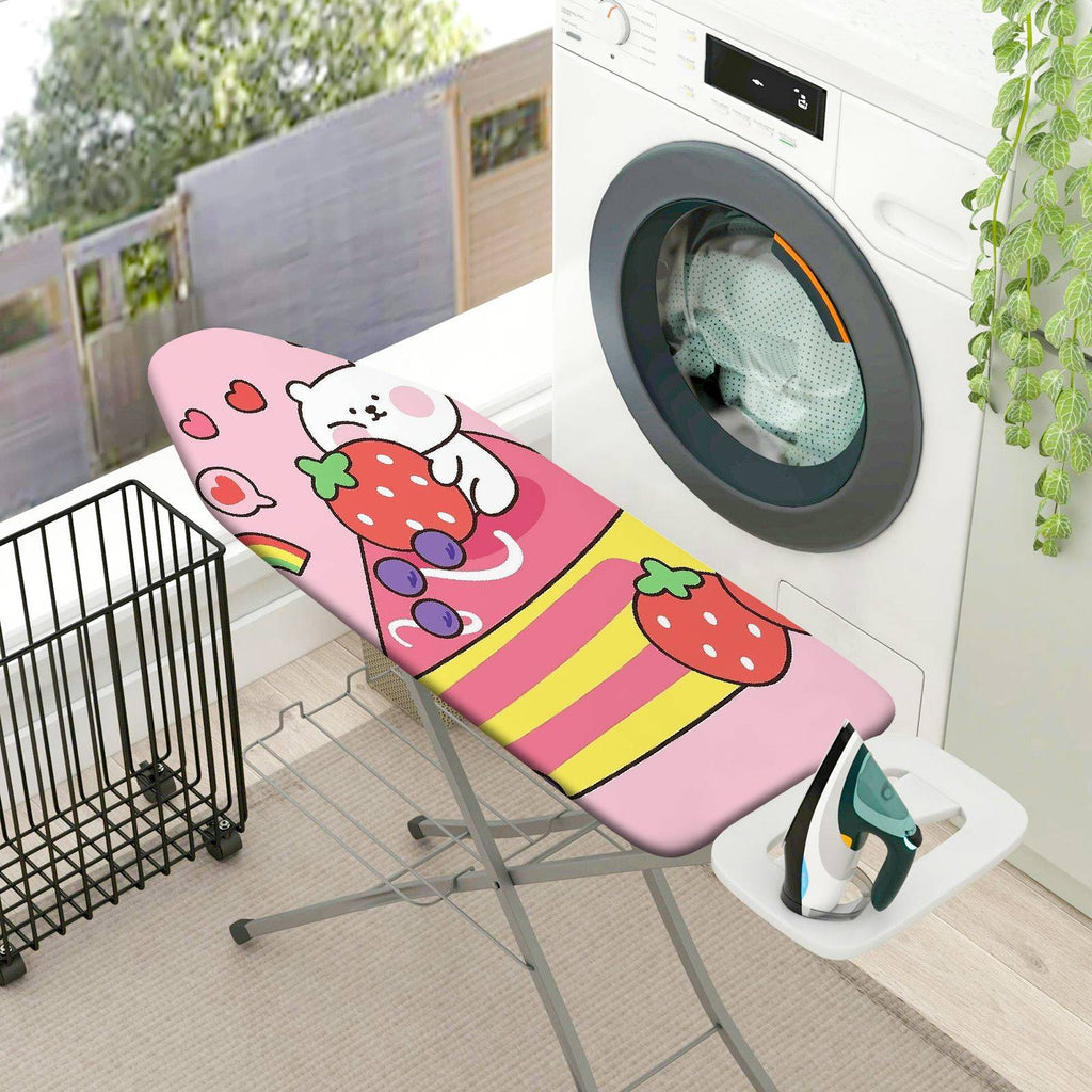 1-Piece Strawberry Rainbow Bear  Ironing Board Cover, Universal Size, Without Board
