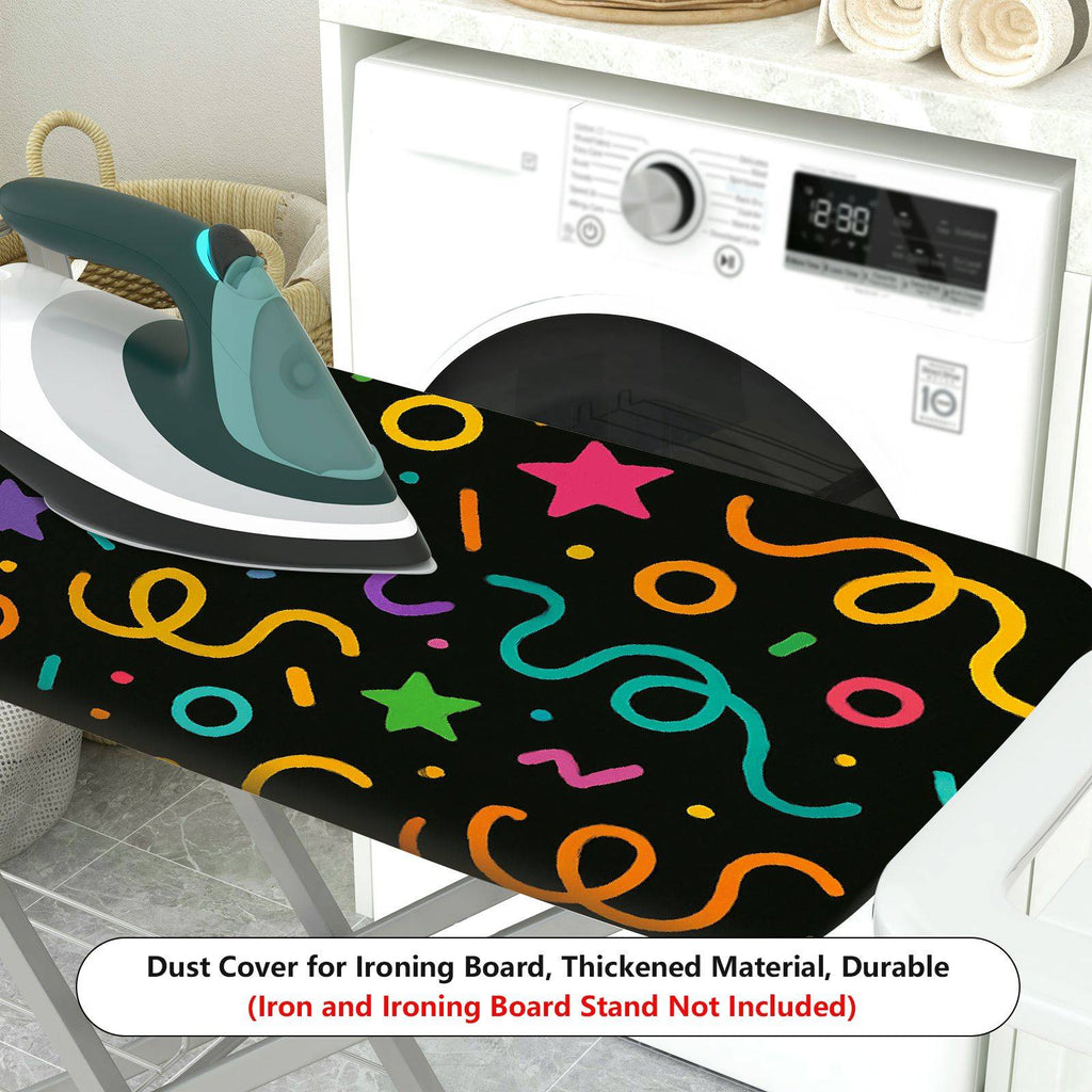 1-Piece Colorful Stars Confetti Party  Ironing Board Cover, Universal Size, Without Board