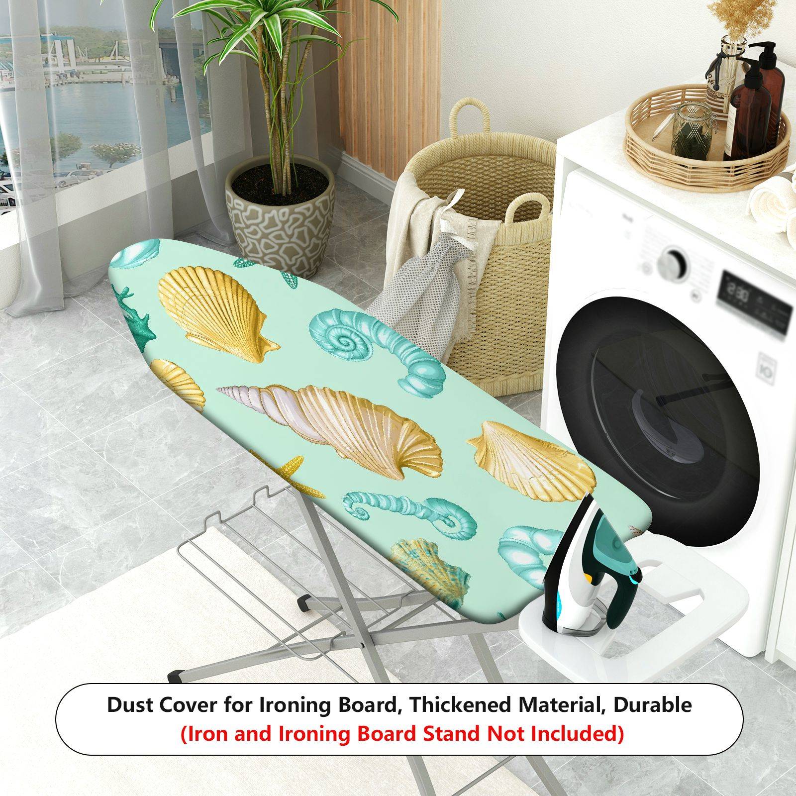 1-Piece Seashell Starfish Nautical  Ironing Board Cover, Universal Size, Without Board