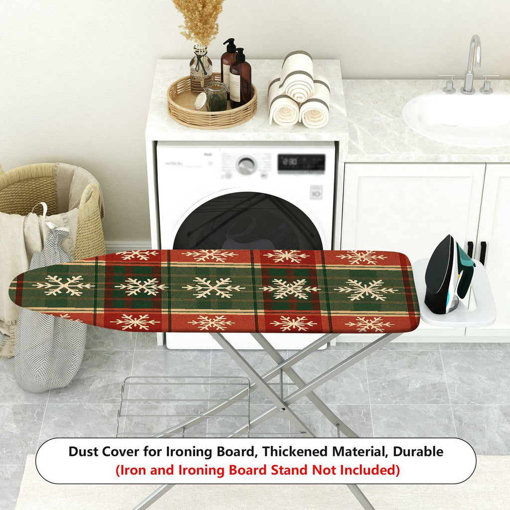1-Piece Snowflake Checkered Christmas  Ironing Board Cover, Universal Size, Without Board