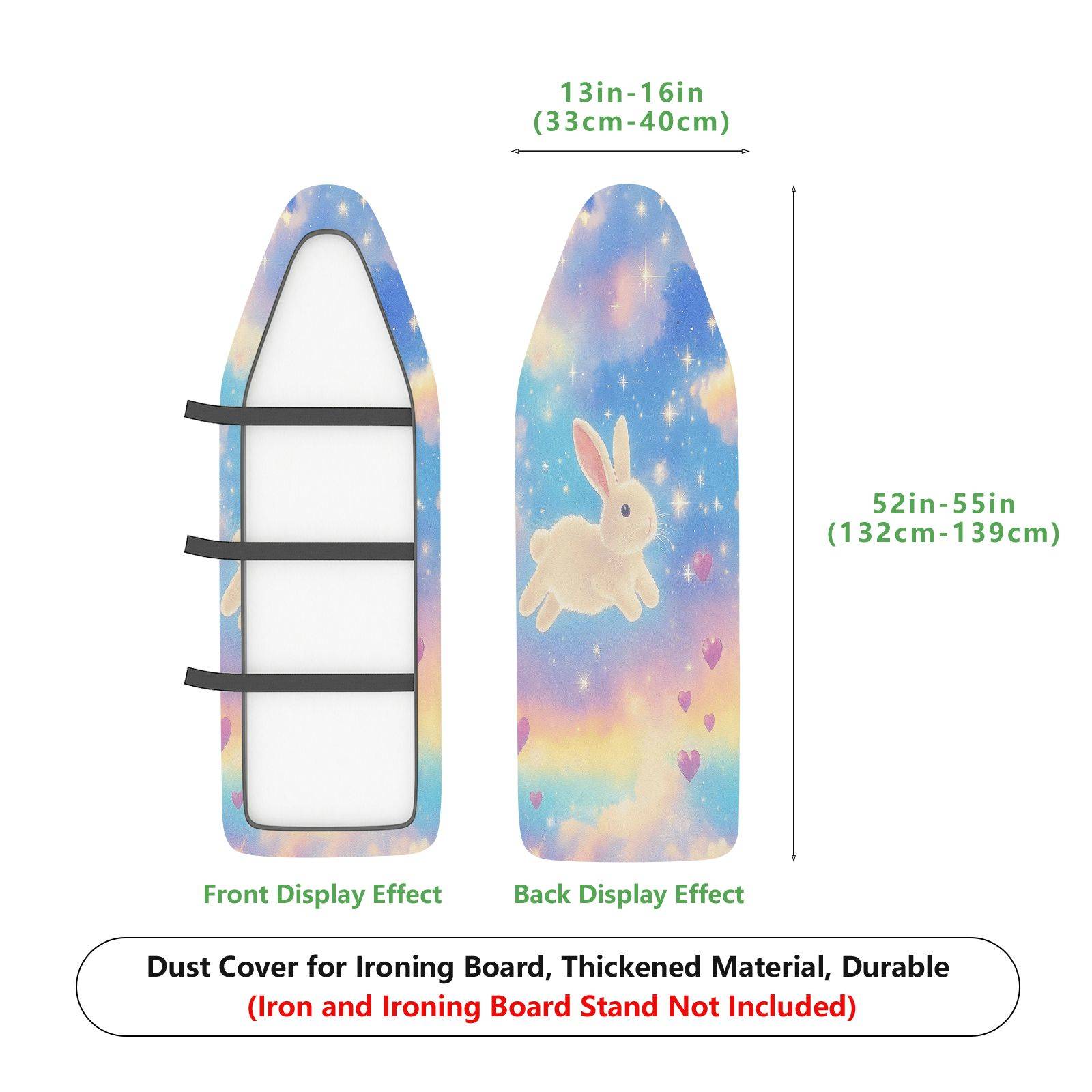 1-Piece Rabbit Star Sky Heart  Ironing Board Cover, Universal Size, Without Board