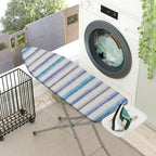 1-Piece Striped Pattern Blue White  Ironing Board Cover, Universal Size, Without Board