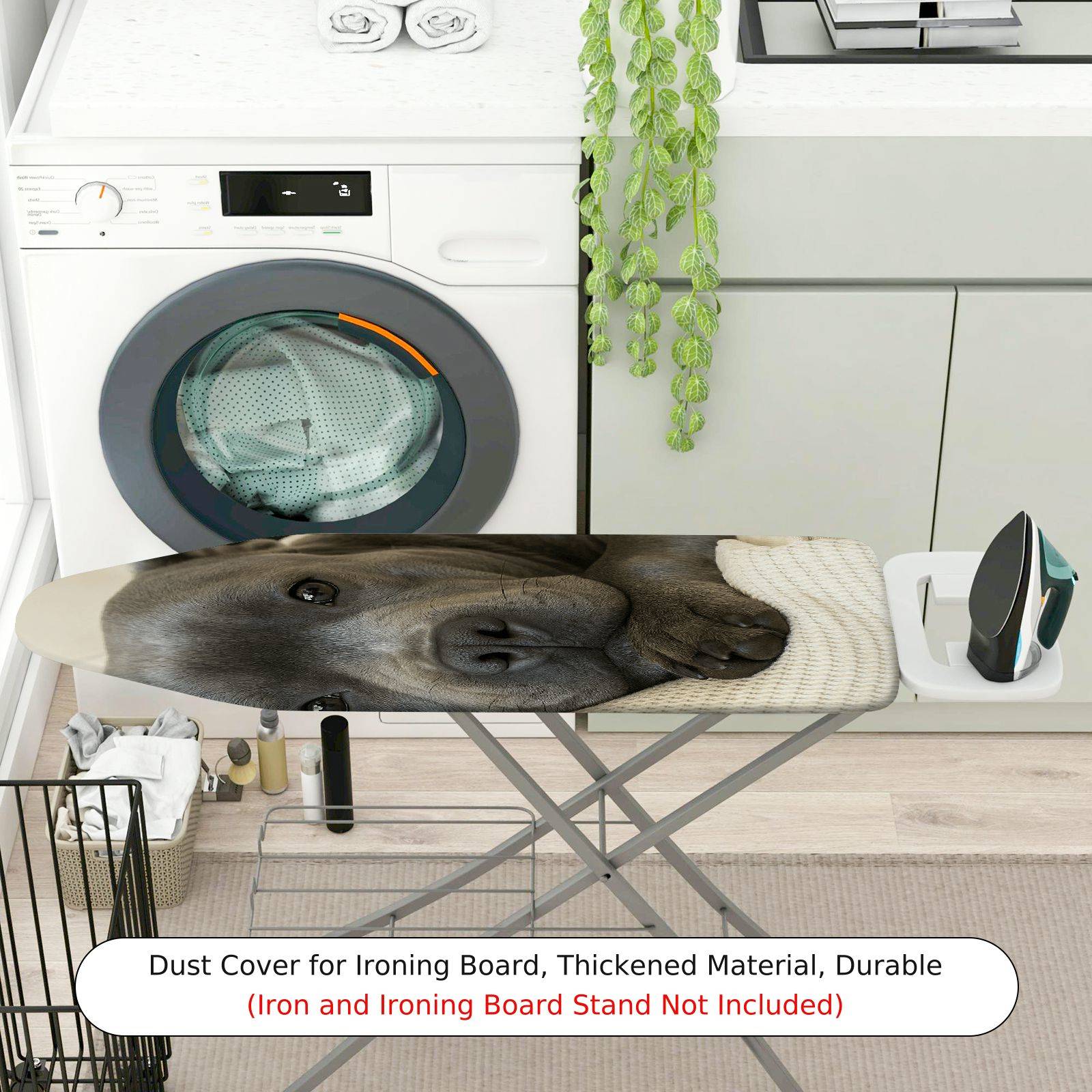 1-Piece Dog Print Gray Adorable  Ironing Board Cover, Universal Size, Without Board