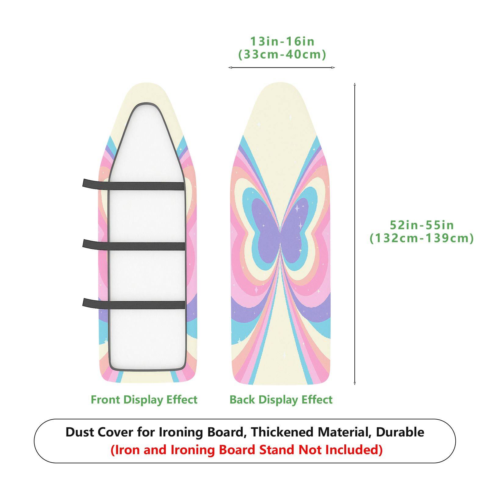 1-Piece Colorful Retro Butterfly  Ironing Board Cover, Universal Size, Without Board