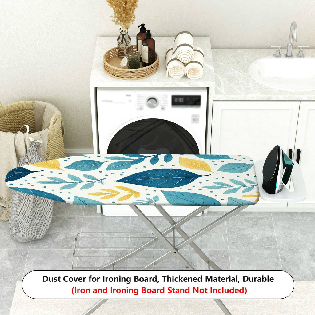 1-Piece Tropical Leaves Pattern Decorative Pastel Blue  Ironing Board Cover, Universal Size, Without Board
