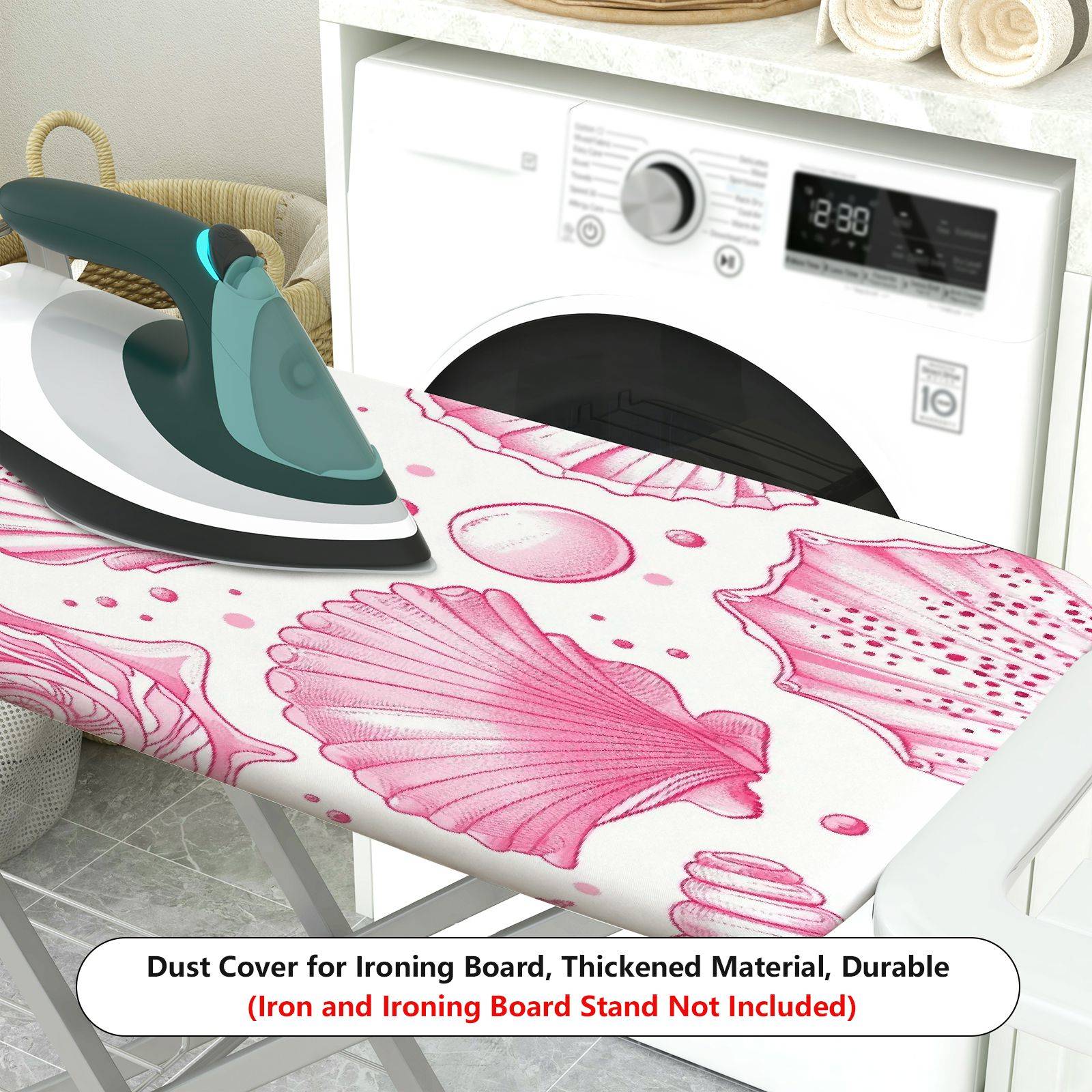 1-Piece Seashell Starfish Pink  Ironing Board Cover, Universal Size, Without Board