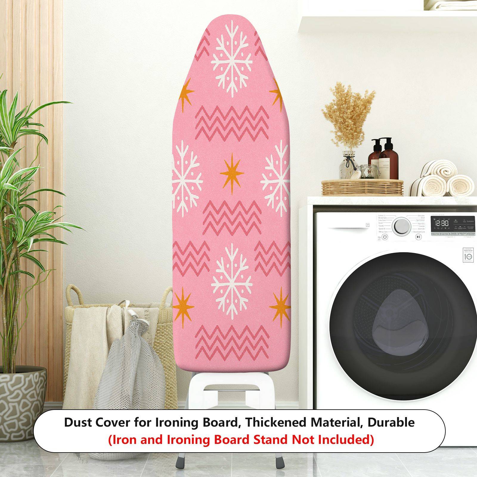 1-Piece Snowflake Star Pattern Pink  Ironing Board Cover, Universal Size, Without Board