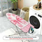 1-Piece Pink Bow Daisy Striped  Ironing Board Cover, Universal Size, Without Board