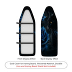 1-Piece Black Cat Blue Rose Elegant  Ironing Board Cover, Universal Size, Without Board
