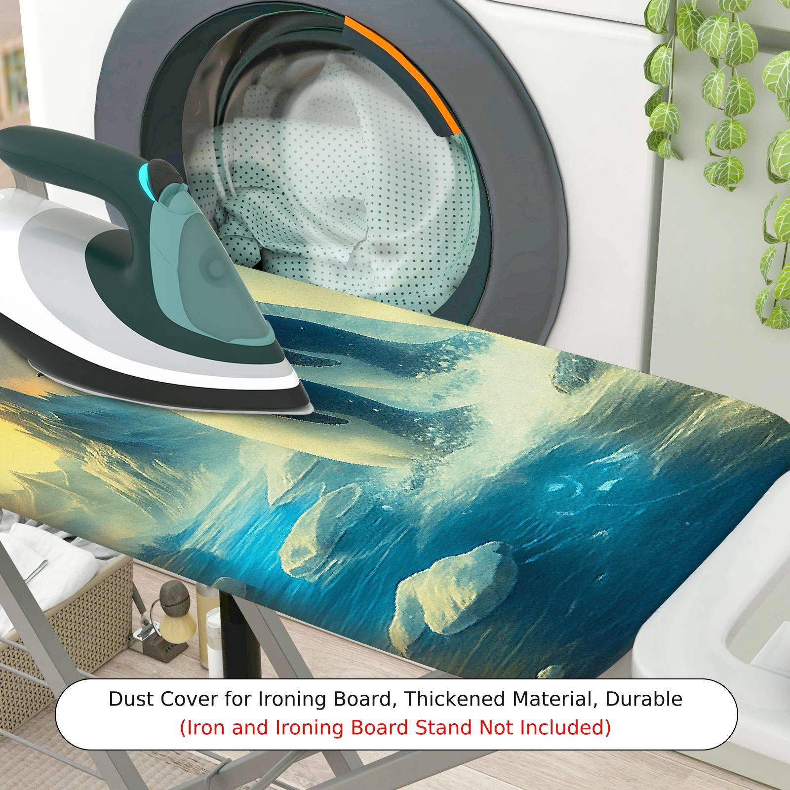 1-Piece Penguin Ocean Fantasy  Ironing Board Cover, Universal Size, Without Board