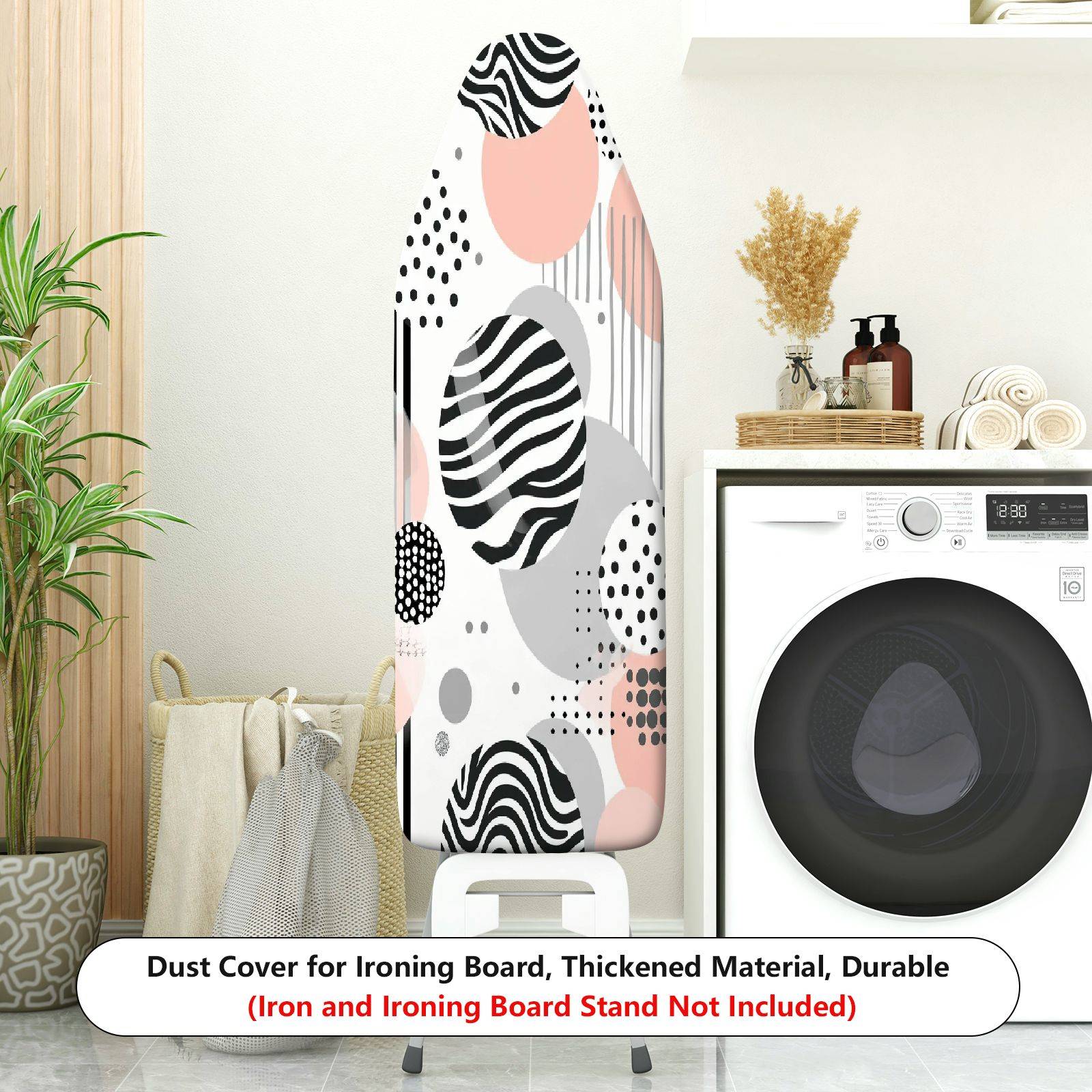 1-Piece Abstract Geometric Dots Striped  Ironing Board Cover, Universal Size, Without Board